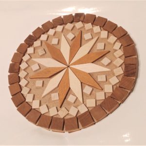Drveni podmetač mozaik okrugli