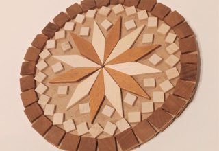 Drveni podmetač mozaik okrugli